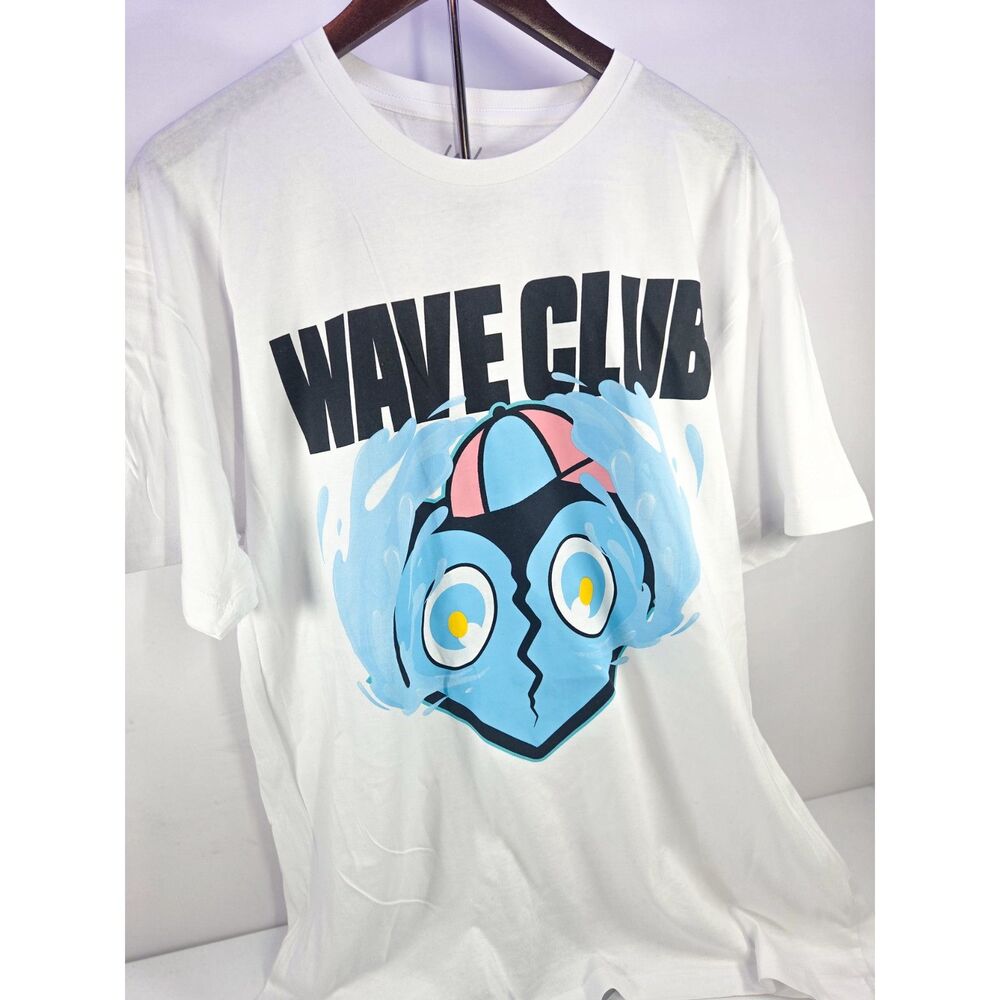 Spencer’s Wave Club Cartoon Skull Graphic T-Shirt White XL New